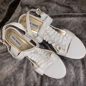 White Steve Madden wedges